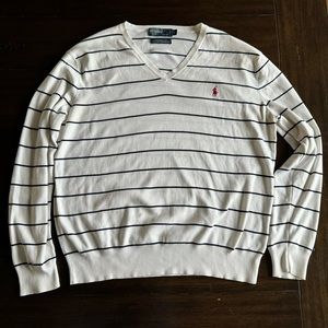 Polo Ralph Lauren V Neck Striped Sweater